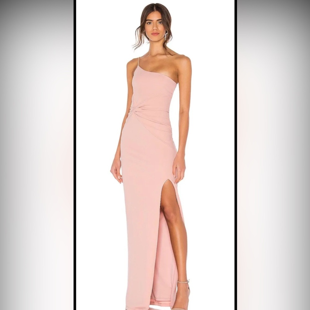 Katie May Blush One-Shoulder Gown